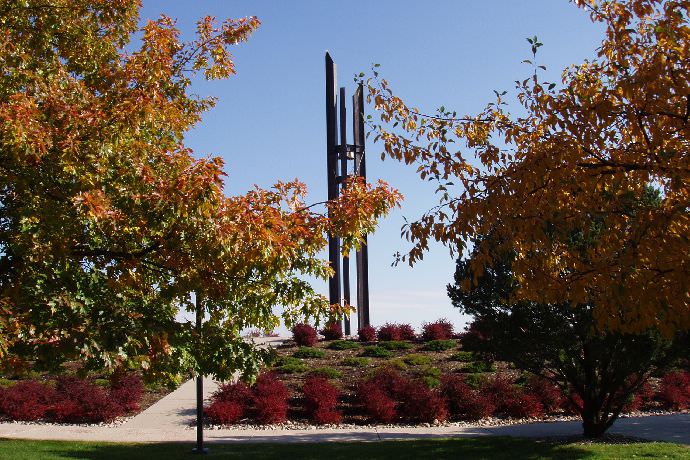 The Ward Bell Tower is great symbol for the college.  It is at the center of the campus and the thr