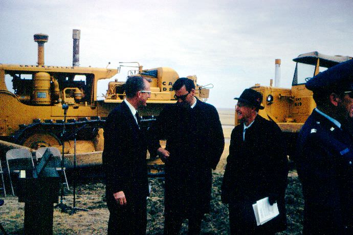 Preparing for the ground breaking ceremony.