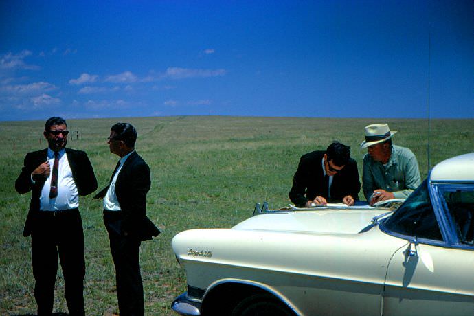 This may be the architect and the survey engineer going over some details.