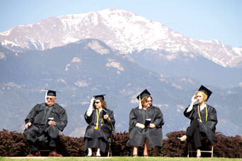 Nazarene Bible College - Graduates with Pikes Peak in the background
